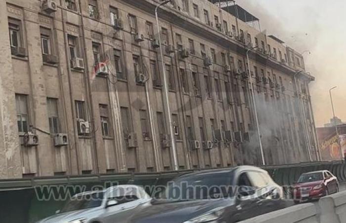 أقرب نقطة تصوير لحريق سنترال رمسيس.. وجهود مكثفة للإخماد