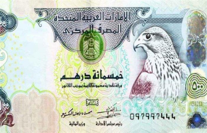 الدرهم الاماراتى يسجل 13.34 جنيه فى البنك المركزى اليوم