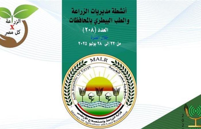 إنفوجراف| تعرف على أنشطة مديريات الزراعة والطب البيطري خلال أسبوع