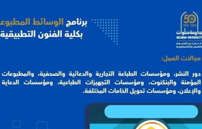 برنامج الوسائط المطبوعة جامعة حلوان: تطوير أكاديمي يواكب الثورة التكنولوجية في مجال التصميم والطباعة