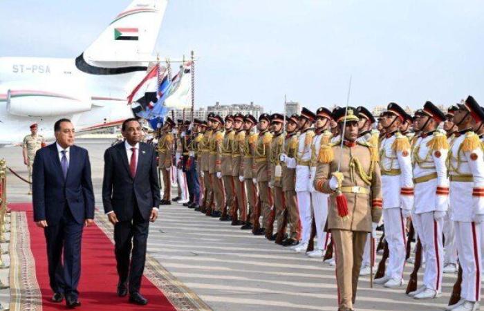 رئيس الوزراء يستقبل نظيره السوداني في مطار القاهرة