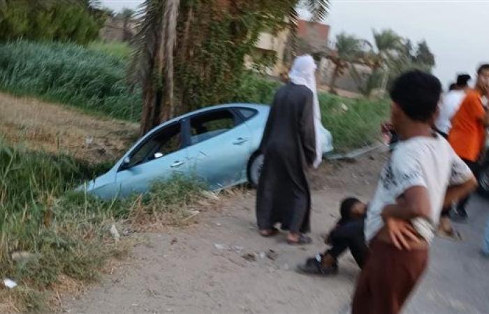 مستشفى الفيوم العام تستقبل 4 مصابين في حادث انقلاب سيارة ملاكي