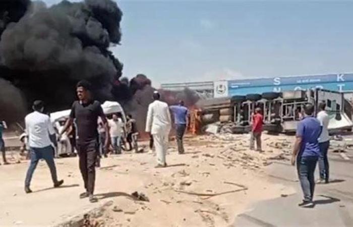 تصادم مروع على طريق الإسكندرية – مطروح يسفر عن اشتعال وتفحم 4 سيارات و20 إصابة
