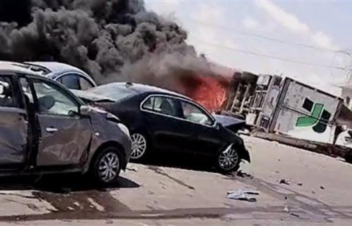 إصابة 20 شخصا إثر حادث تصادم لأكثر من 5 سيارات على طريق مطروح الإسكندرية.. صور
