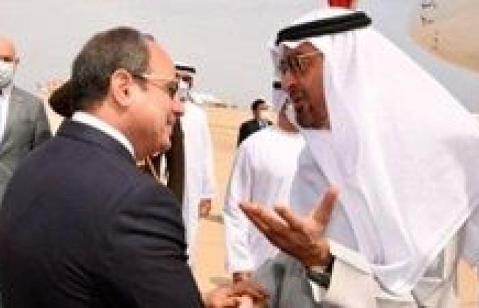 الرئيس السيسى يستقبل الشيخ محمد بن زايد بمطار العلمين