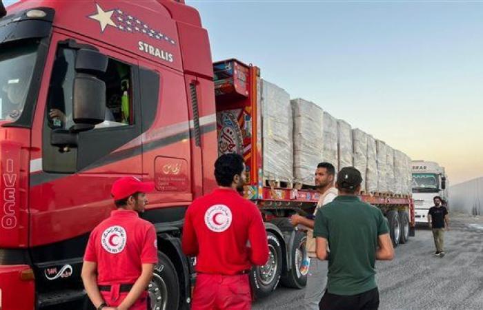 الهلال الأحمر المصري يدفع بأكثر من 3700 طن مساعدات في قافلة "زاد العزة" لغزة