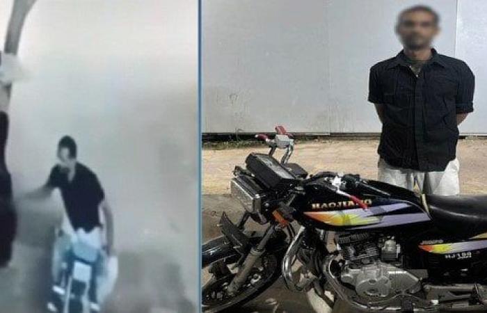 ضبط قائد دراجة نارية تحرش بسيدة في السلام «فيديو»