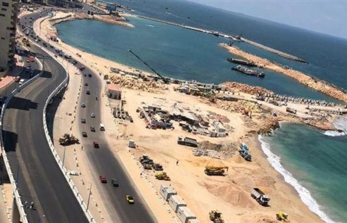 تشغيل تجريبي لكوبري محمد نجيب ضمن أعمال توسعة كورنيش الإسكندرية