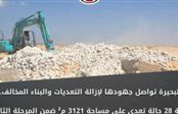 استرداد حق الدولة.. البحيرة تواصل حملات إزالة التعديات والبناء المخالف ضمن الموجة الـ27