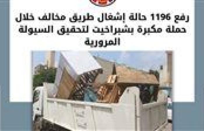 البحيرة: رفع 1196 إشغال طريق مخالف في شبراخيت ضمن حملة موسعة لتحقيق الانضباط المروري