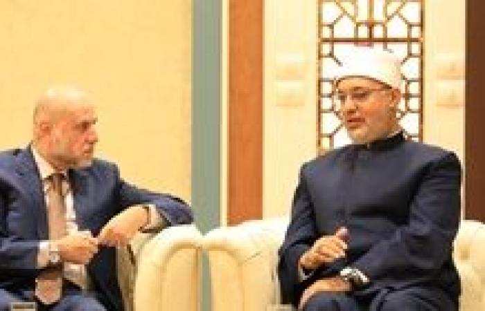 مفتي الجمهورية يستقبل وفدًا فلسطينيًّا برئاسة الدكتور محمود الهباش قاضي قضاة فلسطين والدكتور محمد مصطفى نجم وزير الأوقاف والشؤون الدينية الفلسطيني