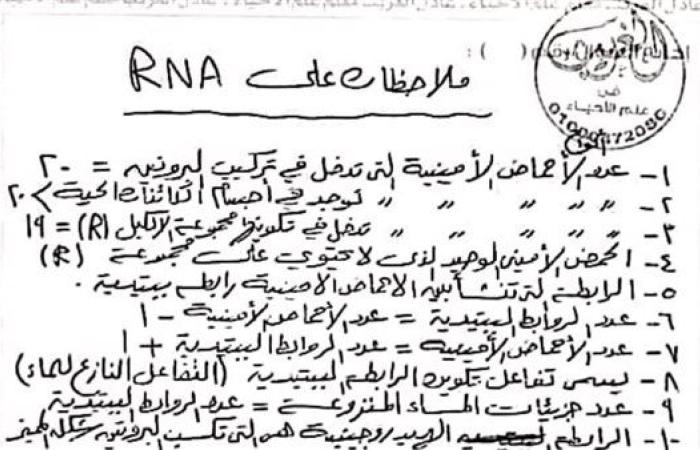 90 فكرة في مراجعة ليلة امتحان الأحياء لـ الثانوية العامة 2025