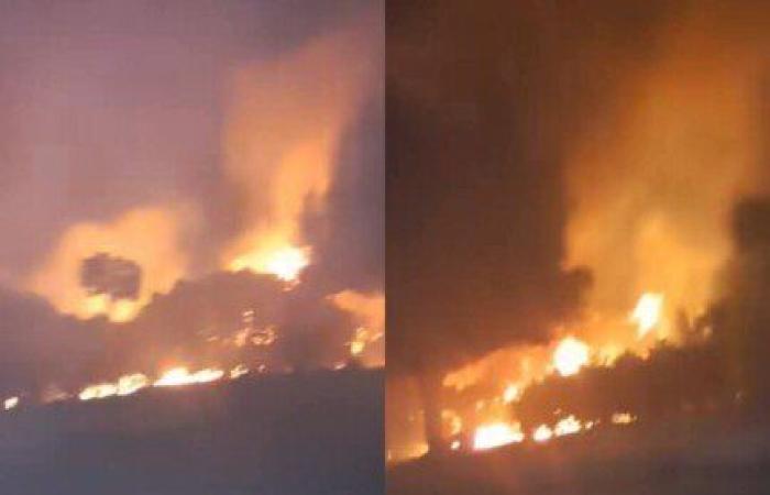 إخماد حريق في هيش ومخلفات في ركن فاروق بكورنيش النيل.. فيديو