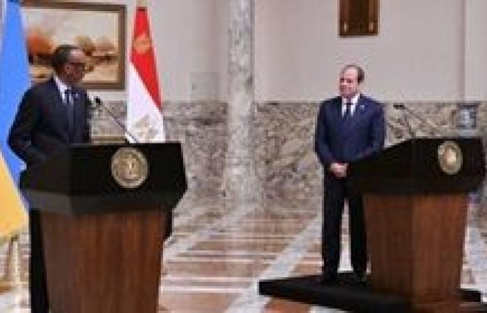 نص كلمة الرئيس السيسى خلال المؤتمر الصحفى المشترك مع رئيس رواندا
