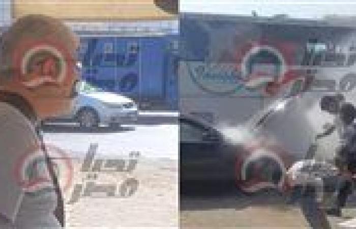 حريق يلتهم سيارة أحمد شوبير على طريق صلاح سالم